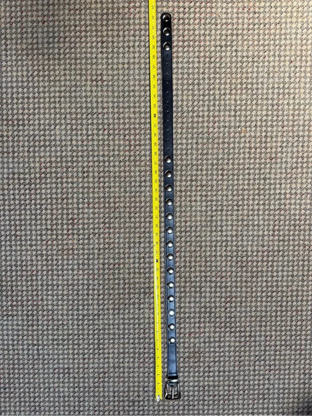 Black Faux Leather Studded Belt